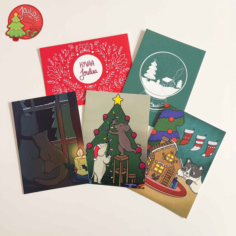 Joulupuu ry -postikorttipaketti
