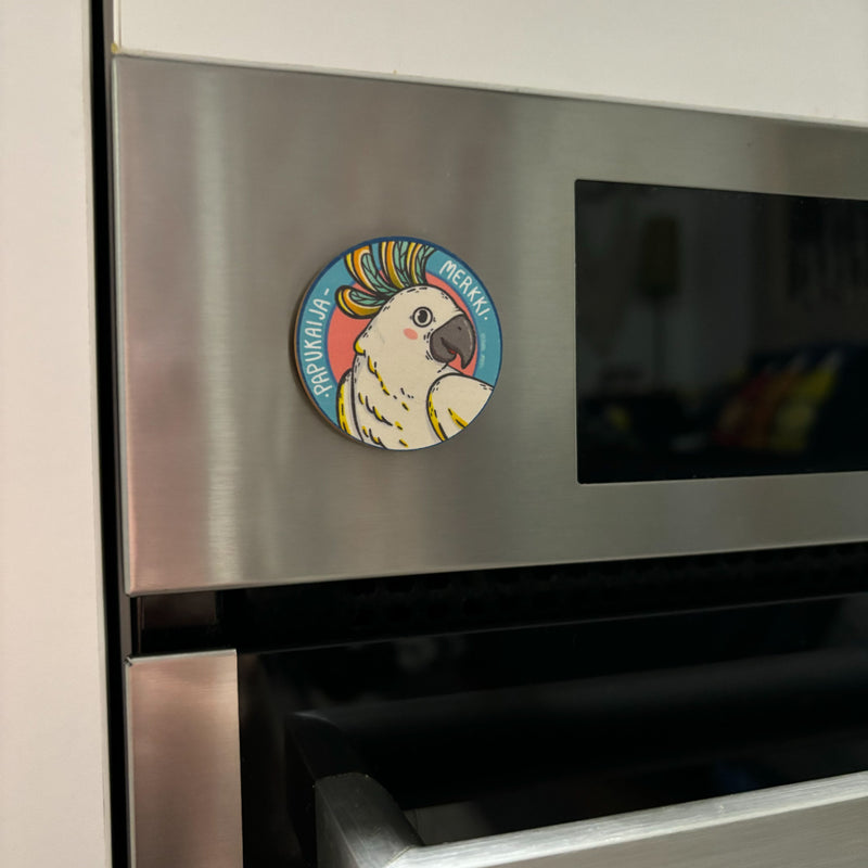 Papukaijamerkki Kakadu, magneetti tai pinssi